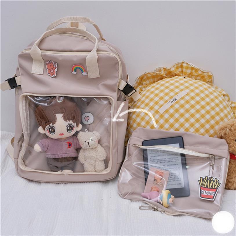 hidden ita backpack for teenager girls waterproof nylon school clear pvc badges dolls casual shoulder bag h209
hidden ita backpack for teenager girls waterproof nylon school clear pvc badges dolls casual shoulder bag h209