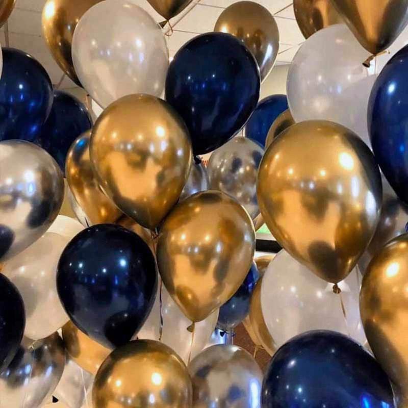 Party Decoration 127pcs Balloon Garland Arch Kit Chrome Gold Latex Blue Balloons Wedding Birthday Baby Shower
