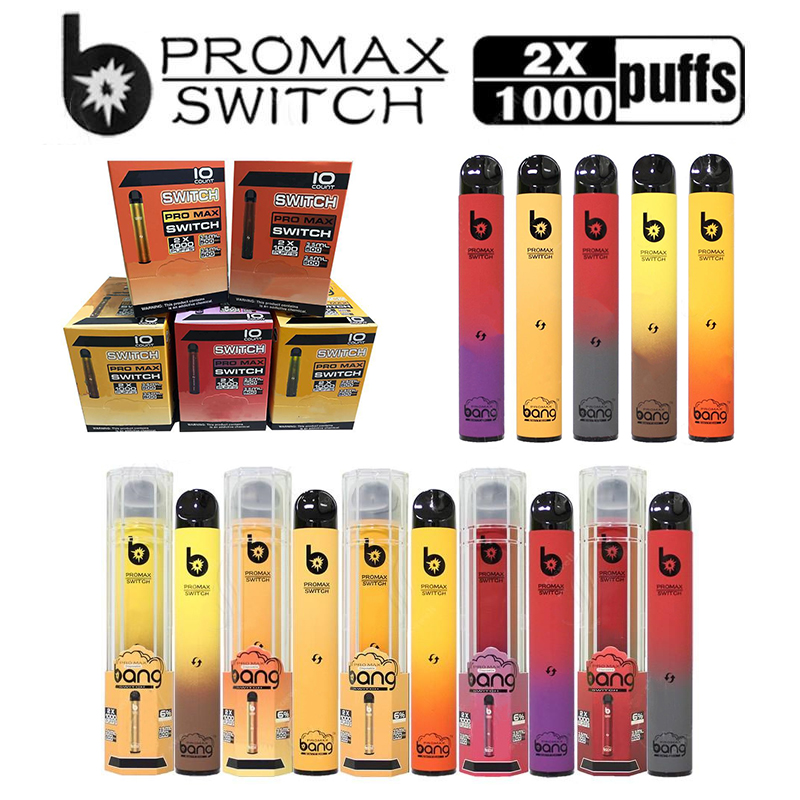 Bang Pro Max Switch 2 IN 1 Disaposable cigarettes Vape Pen Price 2000 Puffs 7ml 5% Capacity Free 1000mah Battery 10 color VS Puff Double Ezzy Super 
Bang Pro Max Switch 2 IN 1 Disaposable cigarettes Vape Pen Price 2000 Puffs 7ml 5% Capacity Free 1000mah Battery 10 color VS Puff Double Ezzy Super
