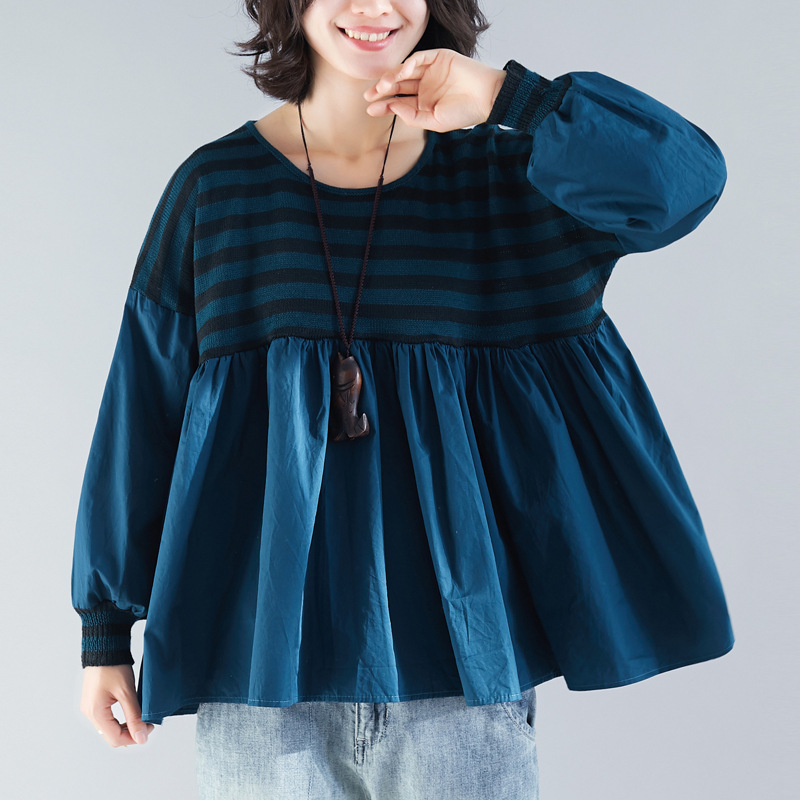 Johnature Women Vintage Patchwork T-Shirts Knitted O-Neck Lantern Sleeve Autumn Loose Female Casual Korean T-Shirts 210521, Patchwork color
Johnature Women Vintage Patchwork T-Shirts Knitted O-Neck Lantern Sleeve Autumn Loose Female Casual Korean T-Shirts 210521, Patchwork color