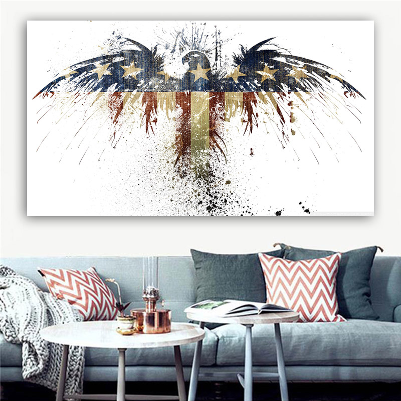 Abstract Eagle Wing Star Modern Animal Painting Wall Art For Living Room Canvas Print Home Decor Poster Prints No Frame