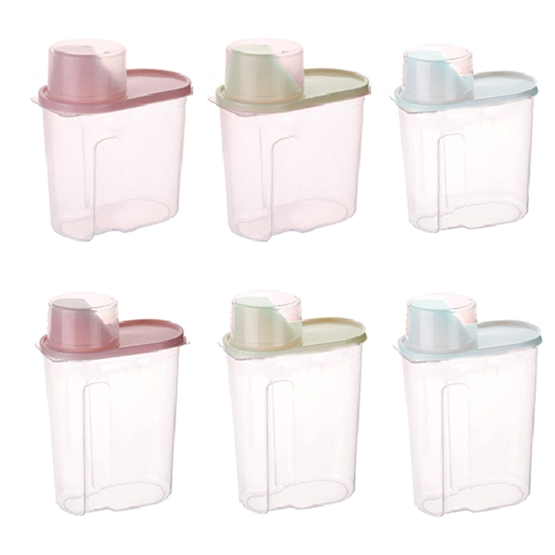 Pp Food Storage Box Plastic Clear Container Set With Blankets Pour Kitchen Storage Bottles Dried Bean Tank 1.9L 2.5L