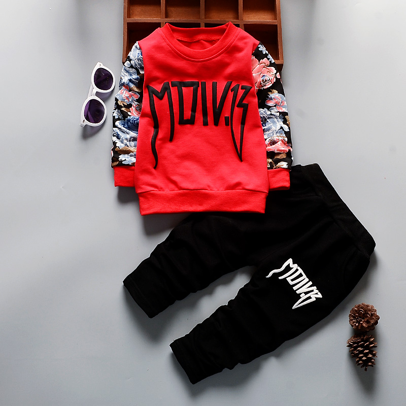 Baby Boys Clothes Spring Autumn Round Neck T-shirts Tops Long Pants Infant Clothing Set Casual Kids Bebes Sport Suits