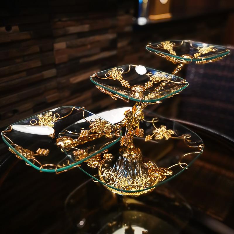 Dishes & Plates European-style Glass Fruit Plate Multi-layer Snack Golden Iron Frame Modern Living Room Home Tray Desktop Decoration
Dishes & Plates European-style Glass Fruit Plate Multi-layer Snack Golden Iron Frame Modern Living Room Home Tray Desktop Decoration