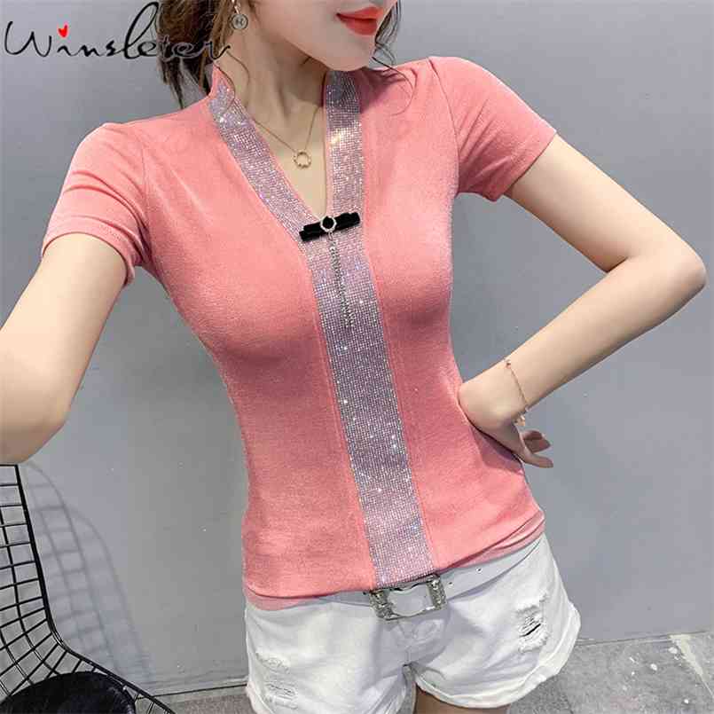 Pink Basic Top T Shirt Elegant Short Sleeve V-neck Woman Casual Tshirts For Ladies Women Summer Vintage Streetwear T07808B 210708, Pink tshirt
Pink Basic Top T Shirt Elegant Short Sleeve V-neck Woman Casual Tshirts For Ladies Women Summer Vintage Streetwear T07808B 210708, Pink tshirt