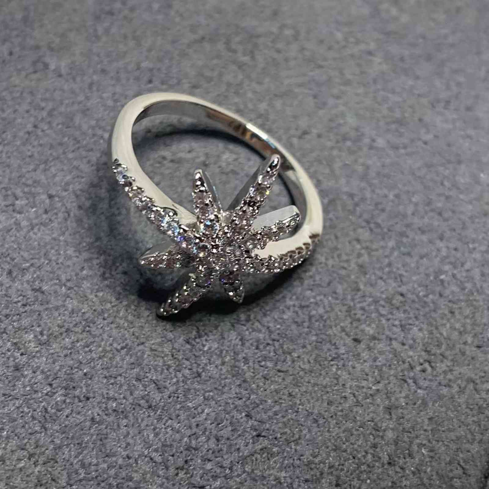 Family a Classic Meteor Ring Female Star Simple Temperament Meter Word Six Pointed Bracelet