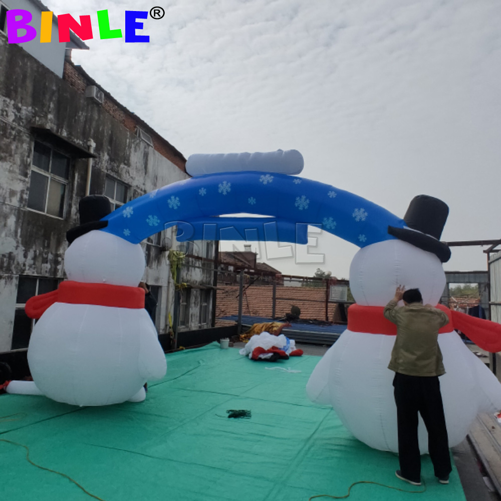 Holidays Giant Outdoor Inflatable Christmas Decoration Snowman Arch For Sale