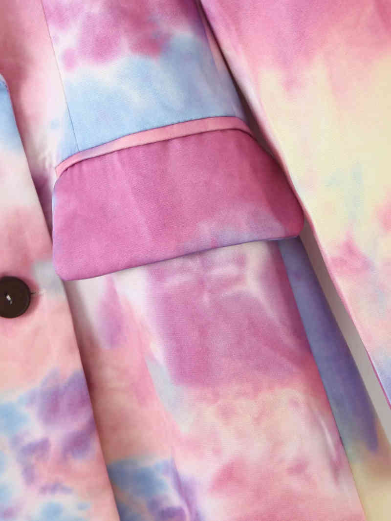 vintage women elegant tie dye blazer jackets fashion ladies colorful suits casual female chic blazers cute girls suit 210430