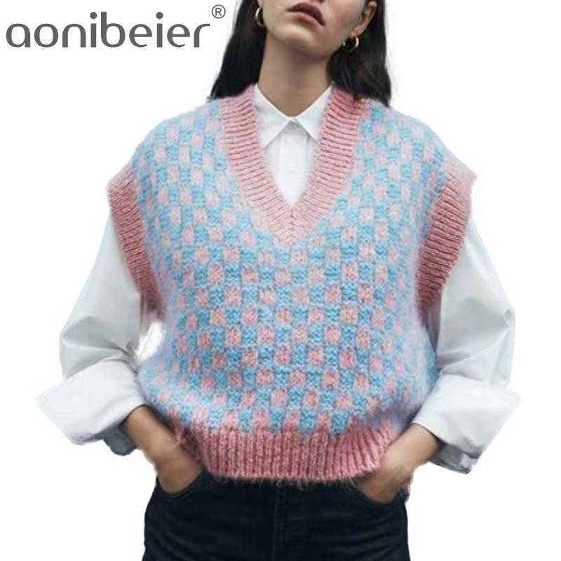 Spring Autumn Cropped Cable-Knit Sweater Vest Vintage V Neck Female Waistcoat Tops Pull Sans Manche Winter Pullover 210604, Pink
Spring Autumn Cropped Cable-Knit Sweater Vest Vintage V Neck Female Waistcoat Tops Pull Sans Manche Winter Pullover 210604, Pink