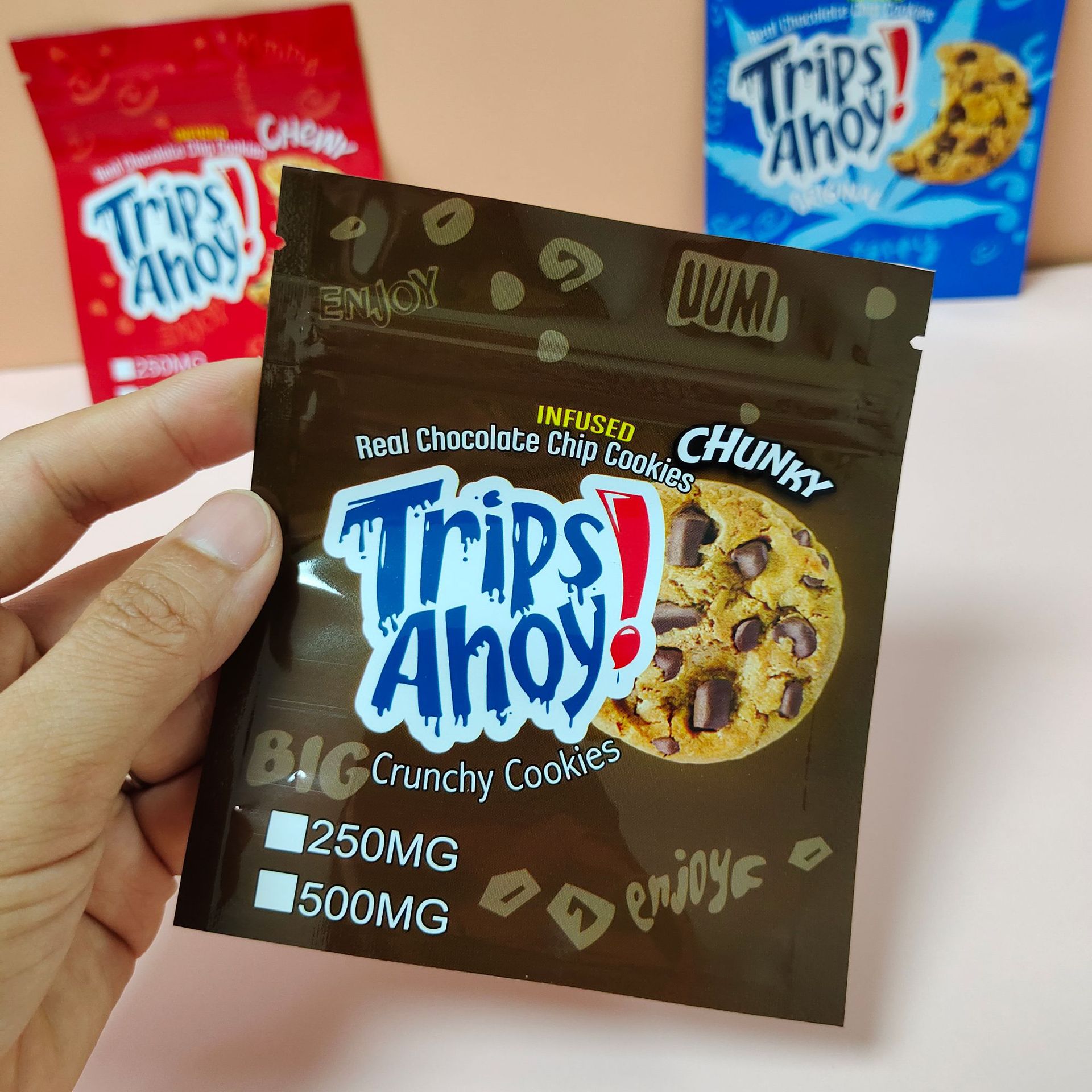 250MG 500MG GANNA BUTTER bites Trips Ahoy chip bag printed edible mylar smell proof food packaging cookie bags runtz baggie
250MG 500MG GANNA BUTTER bites Trips Ahoy chip bag printed edible mylar smell proof food packaging cookie bags runtz baggie
