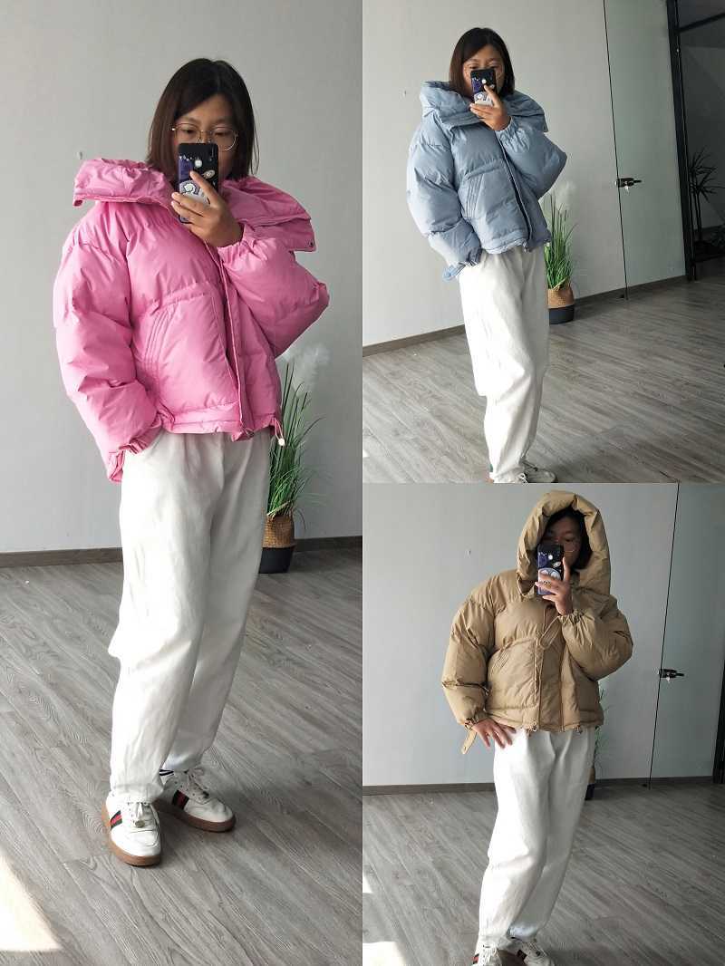 Toppies Female Hooded Outwear Warm Bread Jackets Loose Casual Candy Color winter jacket fashion Korean 211008