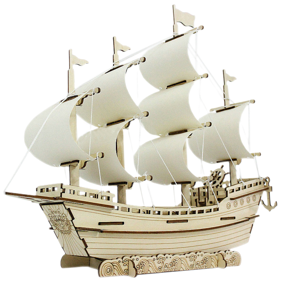 DIY Assembly Model Decoration Hand-Assembled Sailing Boat Wooden Crafts Decoration Children&#039;S Toy Gift