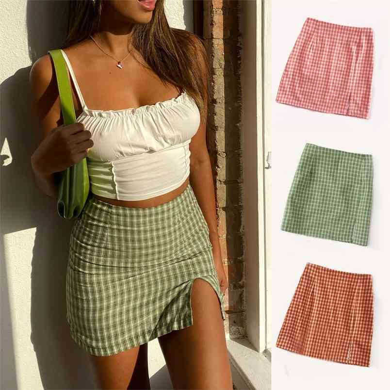 y2kGreen Plaid Mini Skirt with Slit Summer High Waist Zipper Slim Fit All-match Bodycon Cotton Ladies Casual A-Line Office 210604, Green
y2kGreen Plaid Mini Skirt with Slit Summer High Waist Zipper Slim Fit All-match Bodycon Cotton Ladies Casual A-Line Office 210604, Green