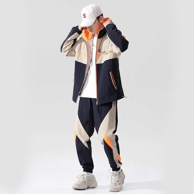 Men's Tracksuits QIWN Urban Sports Suit Spring And Autumn Casual Color Matching