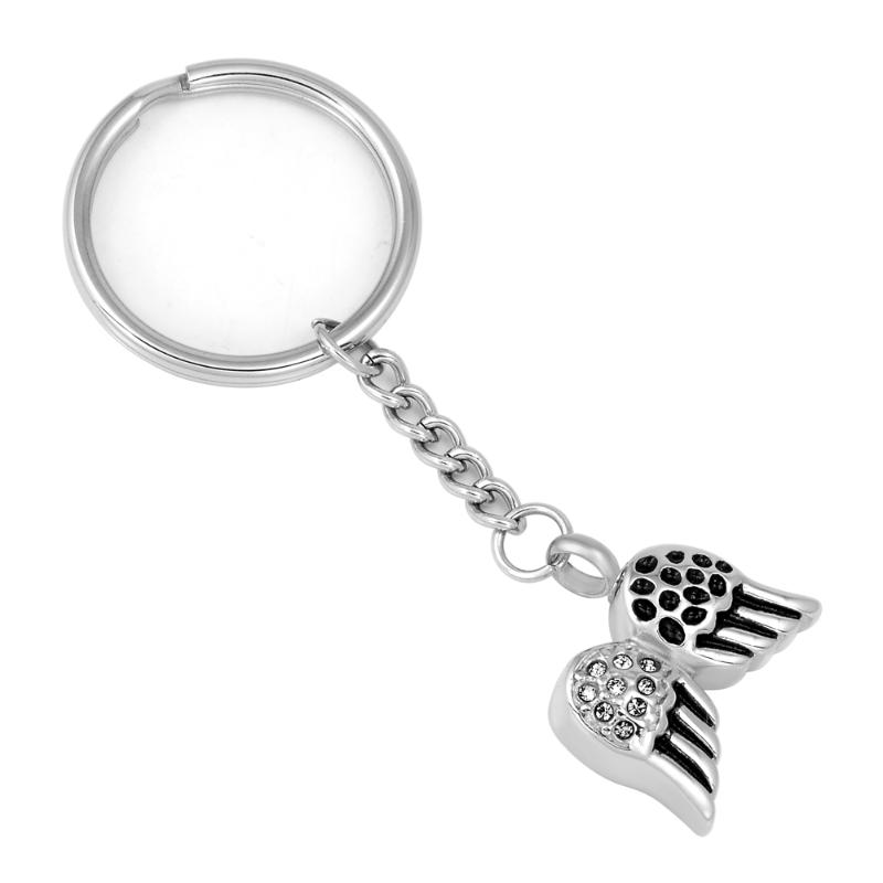 Keychains IJK2038 Crystal Wing Stainless Steel Cremation Key Ring Keepsake For Urn Ashes Memorial Souvenir Jewelry 
Keychains IJK2038 Crystal Wing Stainless Steel Cremation Key Ring Keepsake For Urn Ashes Memorial Souvenir Jewelry