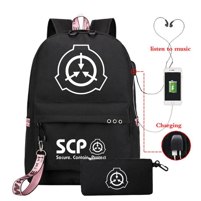 Backpack 2PCS SCP Foundation Fashion + Pencil Cases School Bag Bookbag Women Men USB Travel Shoulder Laptop Bags, 002
Backpack 2PCS SCP Foundation Fashion + Pencil Cases School Bag Bookbag Women Men USB Travel Shoulder Laptop Bags, 002