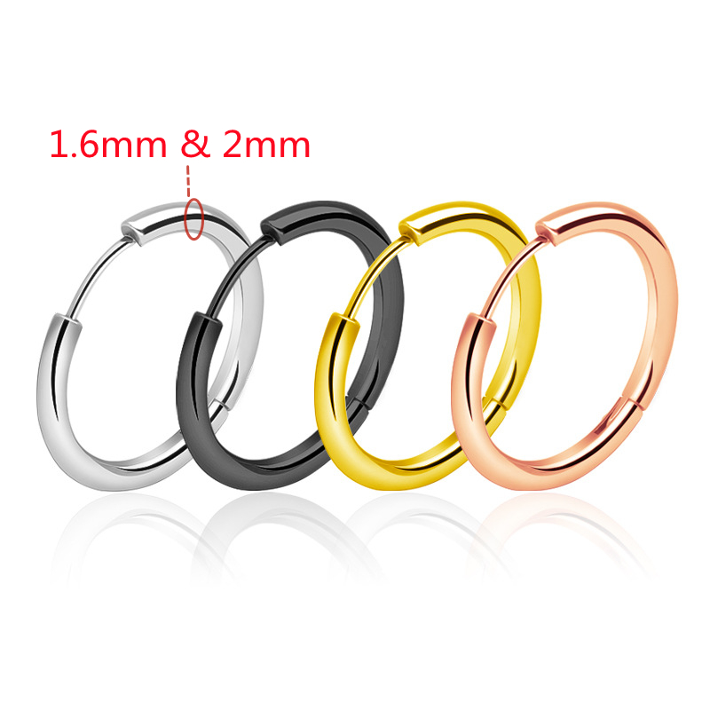 Punk Hoop Earrings Simple Round Man Stainless Steel Circle Rock Roll Mens Hip Hop Jewelry Huggie Ear Stud 1.6mm 2mm
Punk Hoop Earrings Simple Round Man Stainless Steel Circle Rock Roll Mens Hip Hop Jewelry Huggie Ear Stud 1.6mm 2mm