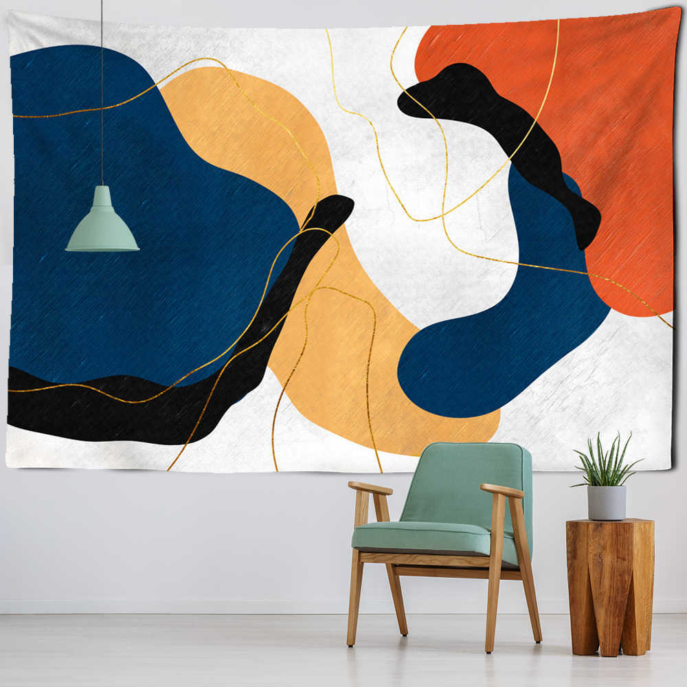 Psychedelic Hippie Print Tapestry Living Decoration House Tapestry India Macrame Wall Hanging Home Art bohemian Decor Fireplace 210609