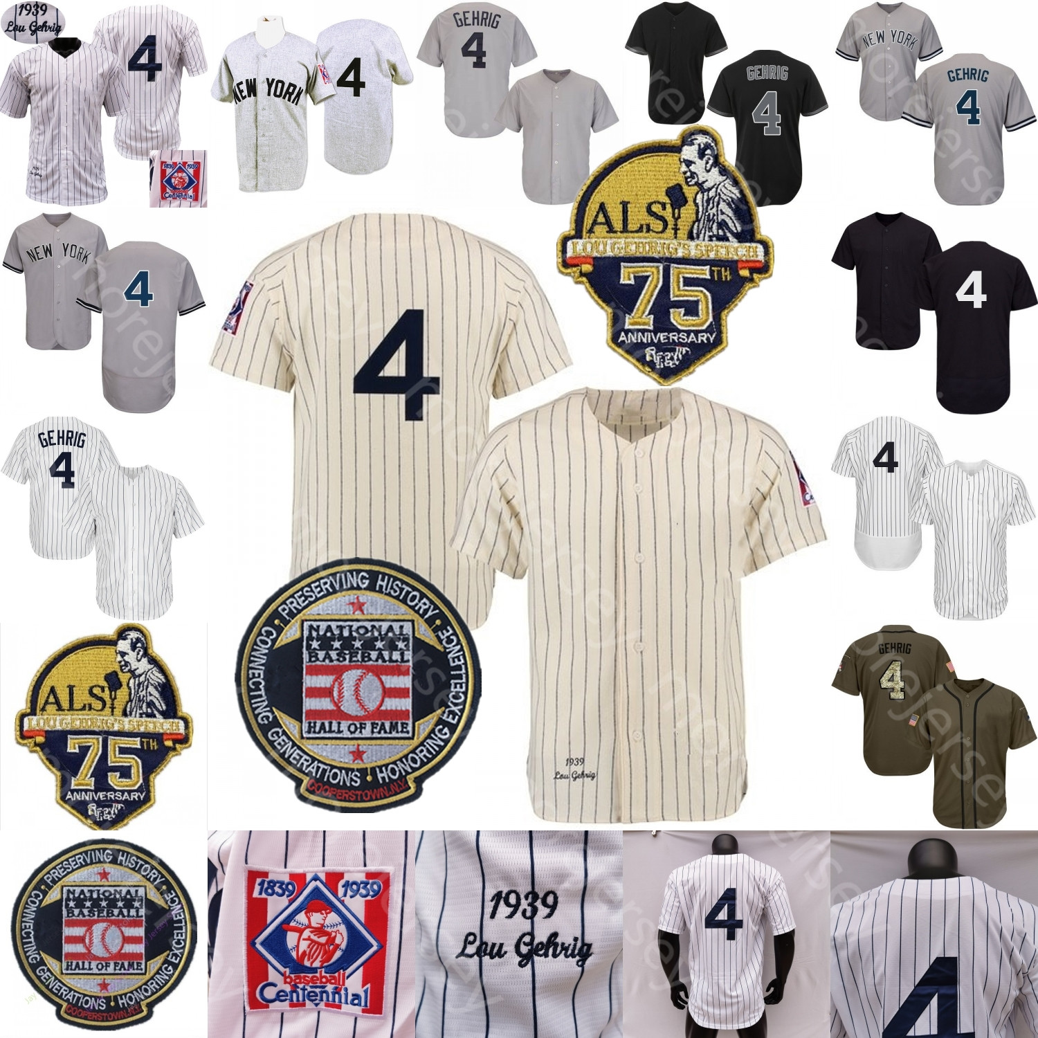 Lou Gehrig Jersey 75th hall of fame patch 1939 Grey Cream White Pinstripe Grey Turn Back Navy Player Fans Size S-3XL, 1939 white pinstripe
Lou Gehrig Jersey 75th hall of fame patch 1939 Grey Cream White Pinstripe Grey Turn Back Navy Player Fans Size S-3XL, 1939 white pinstripe