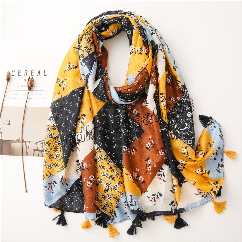 2021 Printed Plaid Cotton Shawl Scarf Women Muslim Hijab Floral Scarves Large Size Tassel Long Headband Women's bandana 180*90cm
2021 Printed Plaid Cotton Shawl Scarf Women Muslim Hijab Floral Scarves Large Size Tassel Long Headband Women's bandana 180*90cm