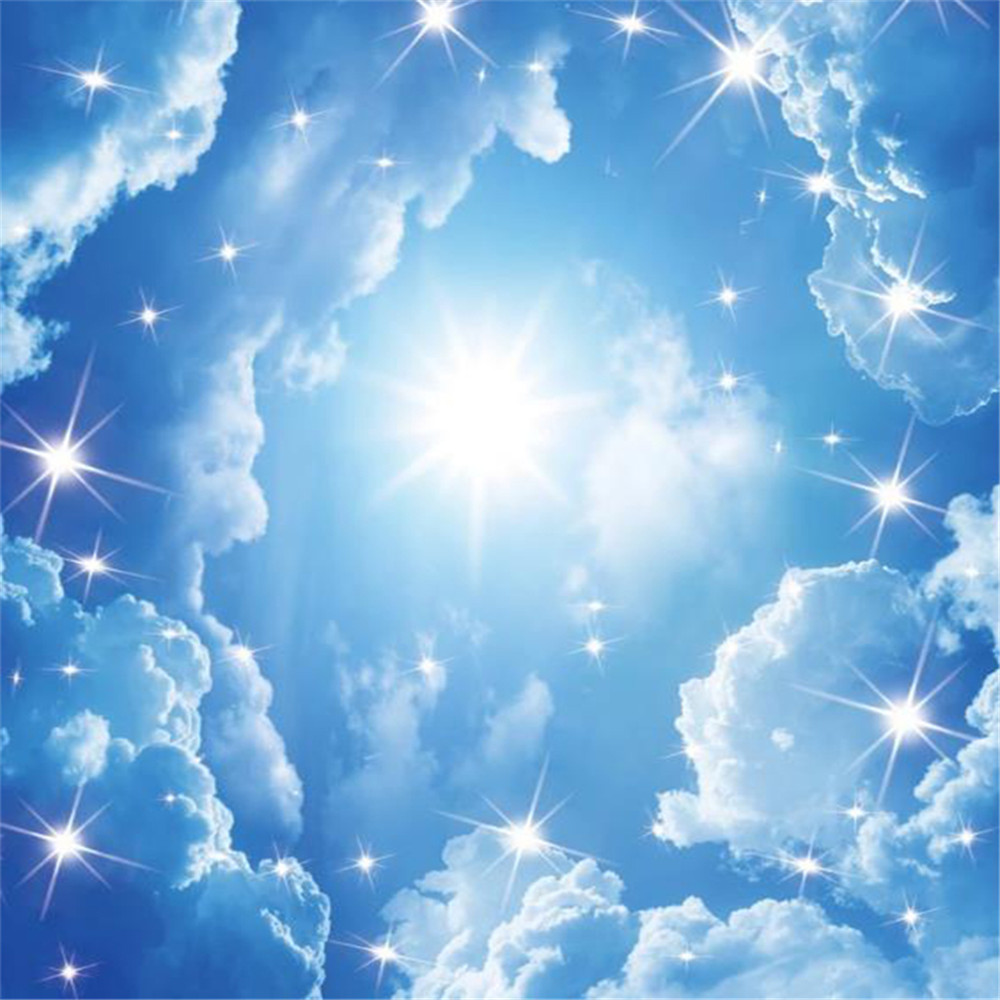 Custom 3d ceiling wallpaper beatiful blue sky cloud wall mural home decoration