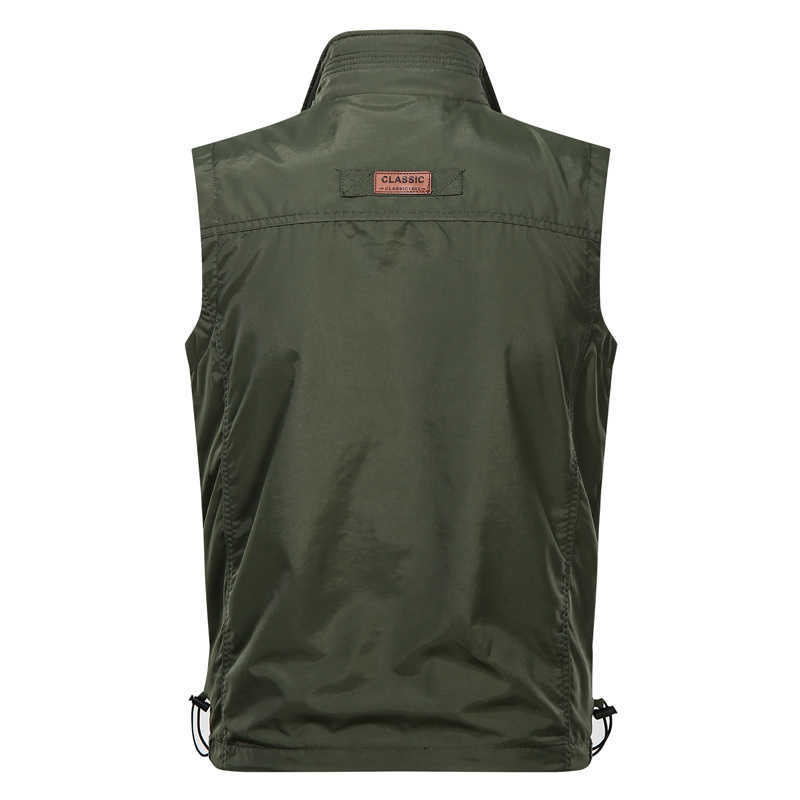 Outdoor Men's Hiking Vest Summer Quick Dry Breathable Mesh Jackets Fishing Hunting Waistcoat Men Pography Army Green Vest 210603