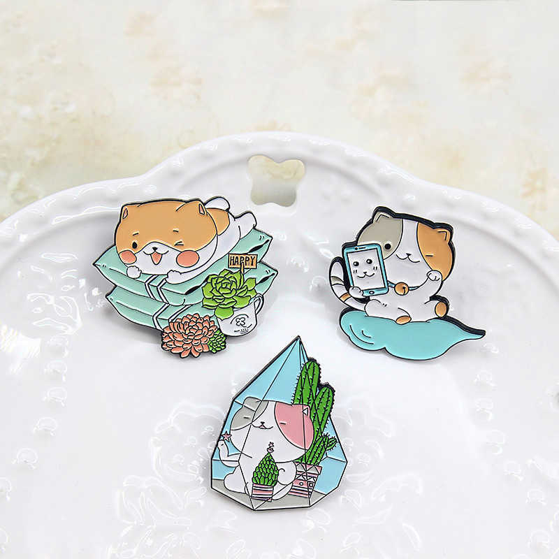 Cartoon cute cat take care of green plants in sunshine room sleep in pillow leisure self portrait Fashion Brooch
Cartoon cute cat take care of green plants in sunshine room sleep in pillow leisure self portrait Fashion Brooch
