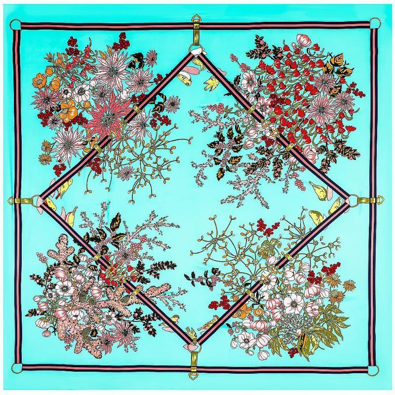 Scarves Summer Square Scarf Bouquet 130cm Big Twill Silk Women Kerchief Fashion For LadiesShawl Echarpe Stole, Blue;gray
Scarves Summer Square Scarf Bouquet 130cm Big Twill Silk Women Kerchief Fashion For LadiesShawl Echarpe Stole, Blue;gray