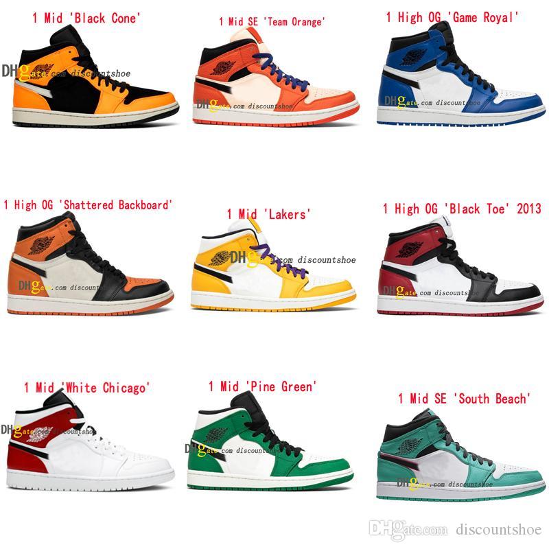 jumpman 1 Mid High 1s Basketball shoes Black Cone Lakers Pine Green South Beach White Chicago Toe Game Royal Shattered Backboard Team Orange
jumpman 1 Mid High 1s Basketball shoes Black Cone Lakers Pine Green South Beach White Chicago Toe Game Royal Shattered Backboard Team Orange
