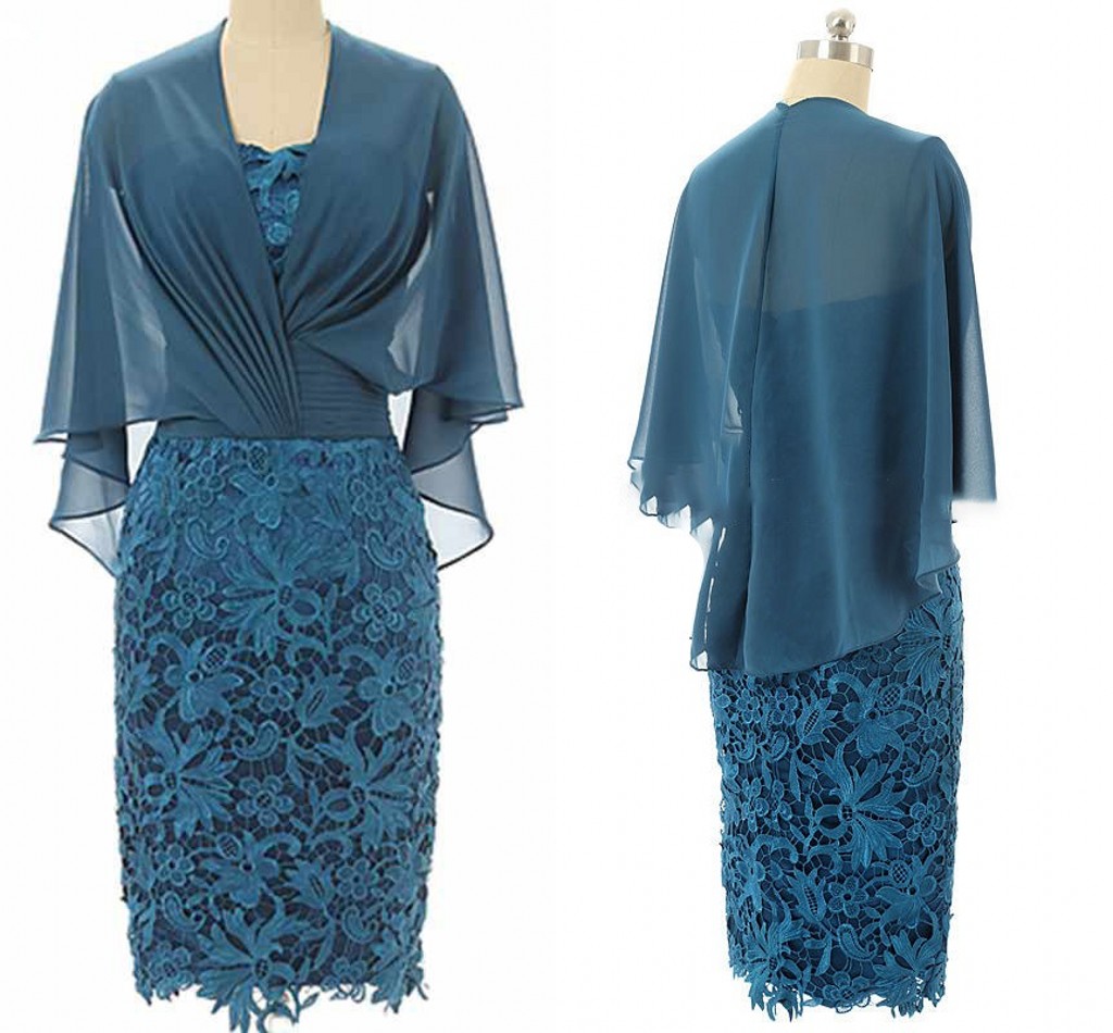 Modern Teal Knee Length Mother of the Bride Groom Dresses V neck Lace Sheath Short Sleeves Cocktail Prom Evening Formal Gowns Plus size
Modern Teal Knee Length Mother of the Bride Groom Dresses V neck Lace Sheath Short Sleeves Cocktail Prom Evening Formal Gowns Plus size