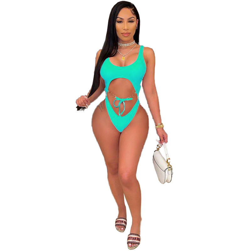 Summer Women Bikinis swimwear plus size S-2XL Bathing Suit sexy one piece swimsuits One-piec swimming suits solid color swimsuit lady beach wear DHL S
