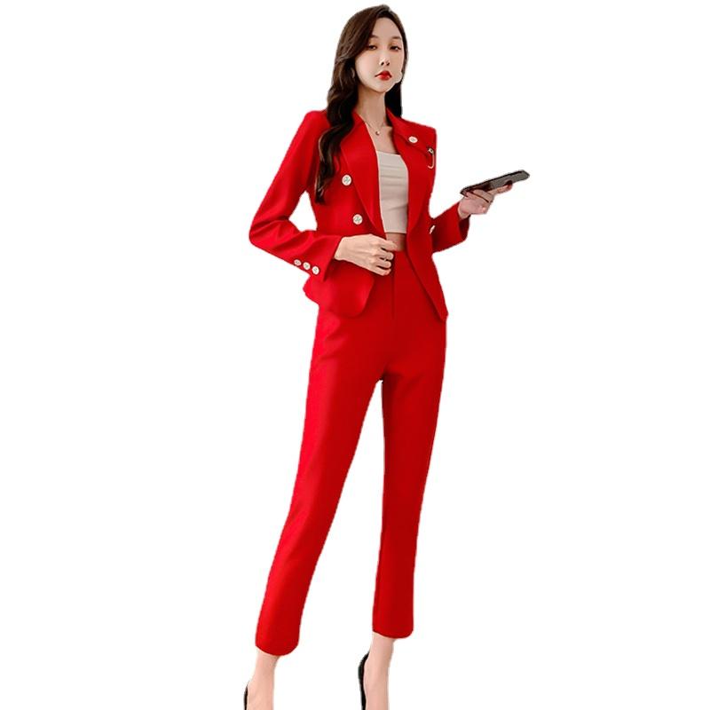 Women's Two Piece Pants Women OL Temperament Notched Neck EA Double Breasted Coat Jacket Blazer Trouser Suit Female 2 Pieces Set Fashion Kor, White
Women's Two Piece Pants Women OL Temperament Notched Neck EA Double Breasted Coat Jacket Blazer Trouser Suit Female 2 Pieces Set Fashion Kor, White
