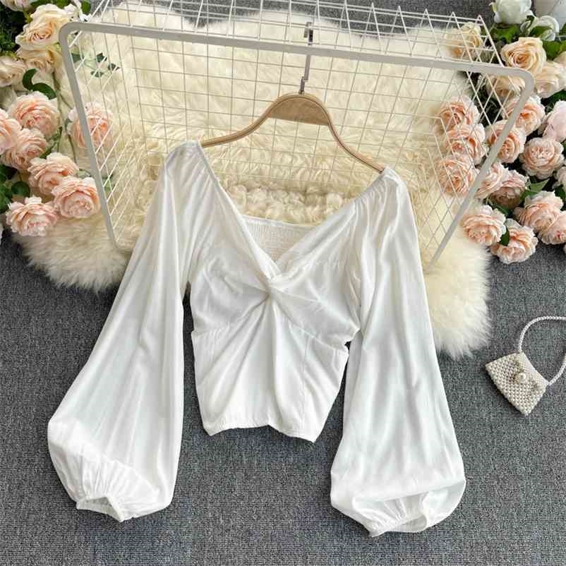 Women Vintage Lantern Sleeve Waist Versatile Chiffon Shirt Solid Color V-neck Fashion Spring Summer 11B366 210525, Black
Women Vintage Lantern Sleeve Waist Versatile Chiffon Shirt Solid Color V-neck Fashion Spring Summer 11B366 210525, Black