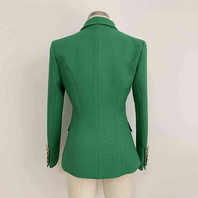 HIGH QUALITY Fashion Runway Designer Blazer Jacket Women's Lion Buttons Double Breasted Woven 211122