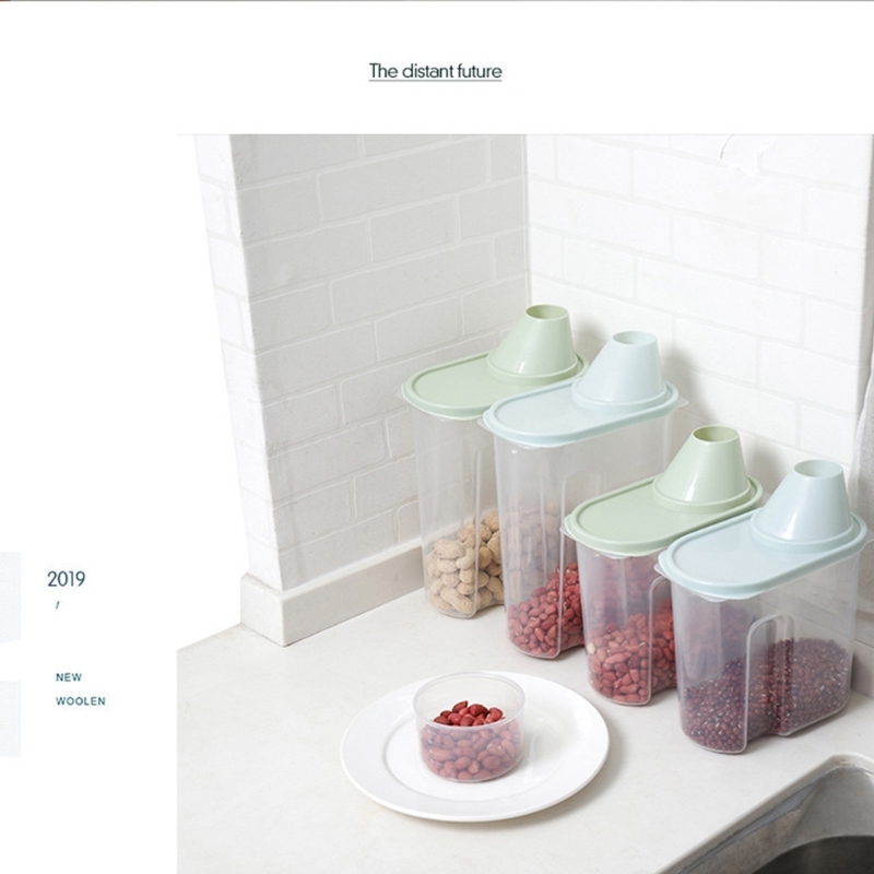 Pp Food Storage Box Plastic Clear Container Set With Blankets Pour Kitchen Storage Bottles Dried Bean Tank 1.9L 2.5L