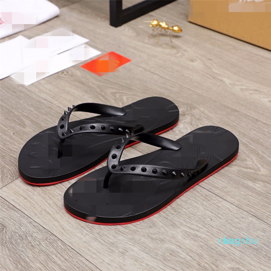 Summer Men Outdoor Beach Slippers Sandals Loubi Flip Flat Studded Red Bottom Spikes Fashion Men's Casual Beach Slides EU 38-46 mkjaa002, Black
Summer Men Outdoor Beach Slippers Sandals Loubi Flip Flat Studded Red Bottom Spikes Fashion Men's Casual Beach Slides EU 38-46 mkjaa002, Black