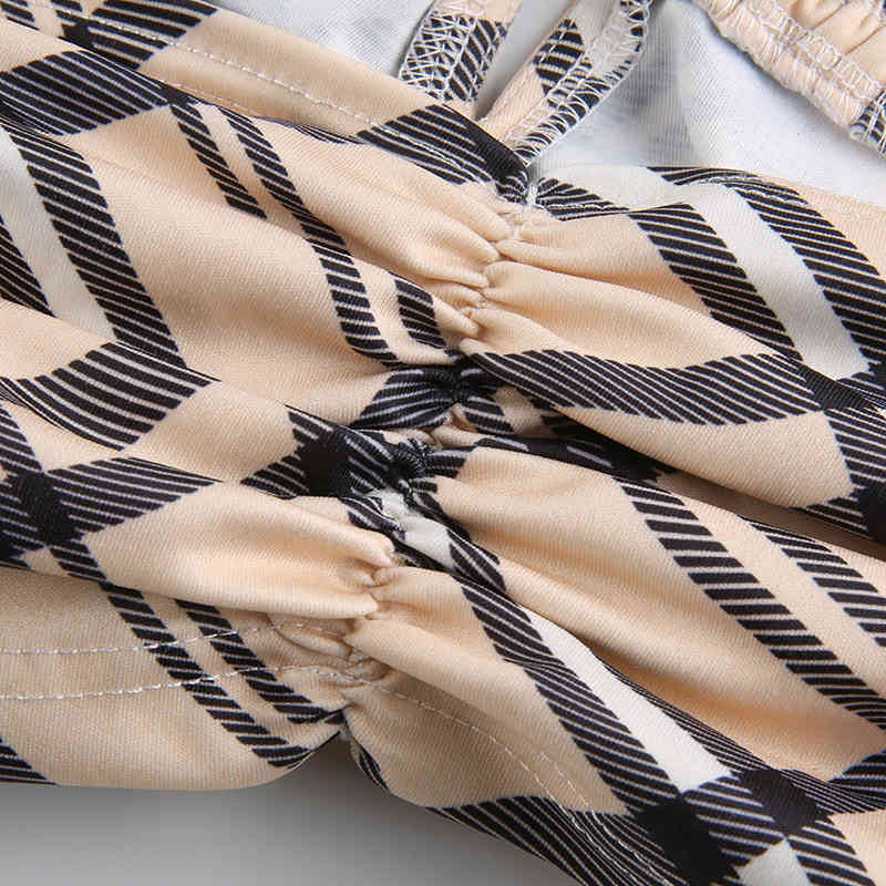 Ins Fashion Streetwear Style Plaid Print Two Piece Sets Women Sexy Backless Sleeveless Crop Top+Mini Skirts Set Female 210514