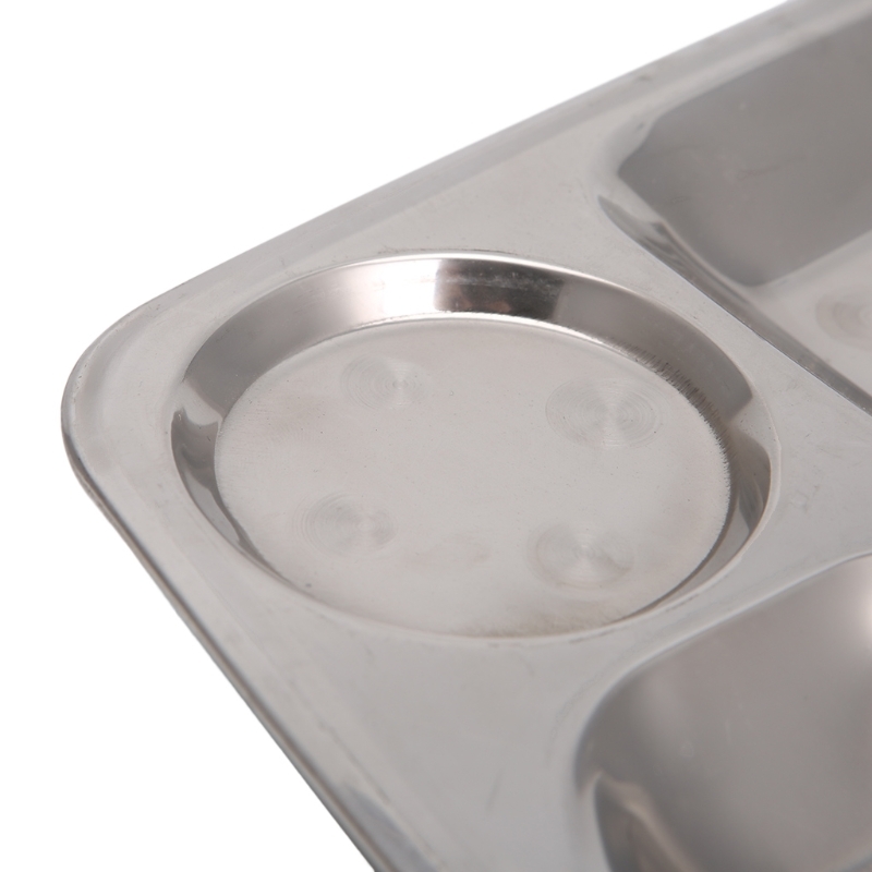 Rvs Children Righteous Dinner Plates Distributed Dinner Tray Lunch Container Food Plate For School canteen 3/4/5 Section