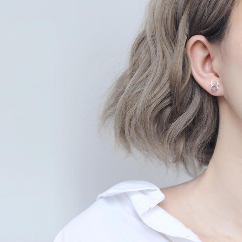 Stud Cute Antler Earrings Simple And Compact Moonstone Silver-Plated Female Student, Golden;silver
Stud Cute Antler Earrings Simple And Compact Moonstone Silver-Plated Female Student, Golden;silver