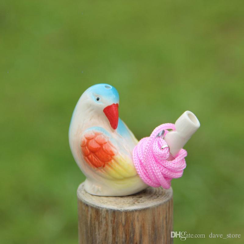 Creative Water Bird Novelty Items Whistle Clay Bird Ceramic Glazed Song Chirps Bathtime Kids Toys Gift Christmas Party Favor Mixed Colors