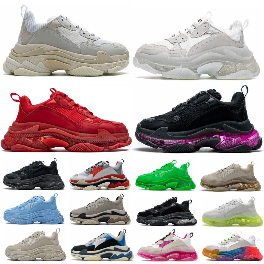 Triple S Clear Sole Men Women Shoes 17FW Pairs Fashion Crystal Bottom All White Black Green Pink Yellow Rainbow Sports Outdoor Sneakers Old Dad Shoe, 11
Triple S Clear Sole Men Women Shoes 17FW Pairs Fashion Crystal Bottom All White Black Green Pink Yellow Rainbow Sports Outdoor Sneakers Old Dad Shoe, 11