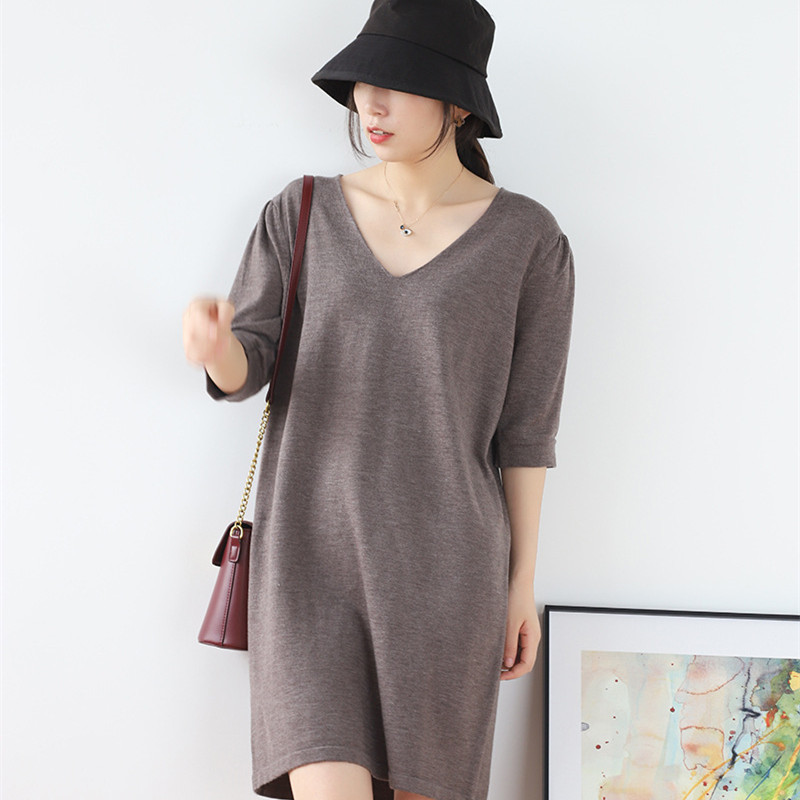 Early Autumn Elegant Temperament Ladies High Waist Dress Fashion Retro Reduced Age V-neck Loose Knit Women 210520, Black
Early Autumn Elegant Temperament Ladies High Waist Dress Fashion Retro Reduced Age V-neck Loose Knit Women 210520, Black