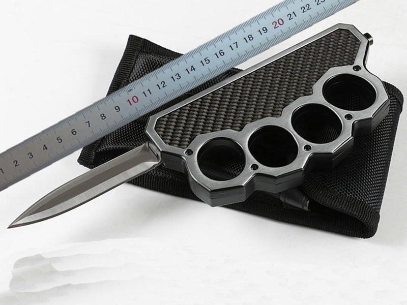 Top Quality Knuckle Duster Auto Tactical knife D2 Double Edge Satin Blade Steel + Carbon Fiber Handle Outdoor EDC Rescue knives
Top Quality Knuckle Duster Auto Tactical knife D2 Double Edge Satin Blade Steel + Carbon Fiber Handle Outdoor EDC Rescue knives