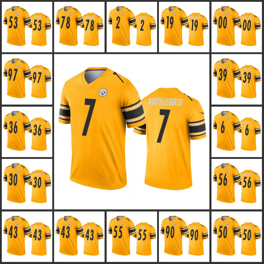 Pittsburgh''Steelers''Men #30 James Conner 19 JuJu Smith-Schuster 55 Devin Bush Women Youth Custom Gold Inverted Legend Jersey, 17
Pittsburgh''Steelers''Men #30 James Conner 19 JuJu Smith-Schuster 55 Devin Bush Women Youth Custom Gold Inverted Legend Jersey, 17