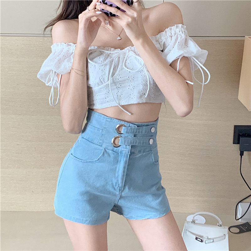 Lucyever Fashion Button Denim Shorts Women Summer Blue Slim Fit High Waist Short Jeans Woman Korean Solid Color Pants Ladies 210521
Lucyever Fashion Button Denim Shorts Women Summer Blue Slim Fit High Waist Short Jeans Woman Korean Solid Color Pants Ladies 210521