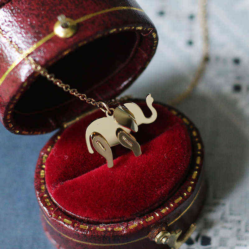 YUN RUO Elephant Pendant Necklace Rose Gold Color Fashion Titanium Steel Woman Jewelry Christmas Gift Never Fade Drop Shipping H1125
