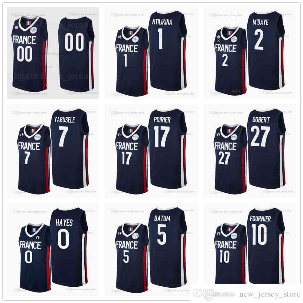 2021 Tokyo Summer Olympics France Rudy Gobert Basketball Jersey 1 Frank Ntilikina 5 Nicolas Batum 10 Evan Fournier 17 Vincent Poirier Hayes, Black;red
2021 Tokyo Summer Olympics France Rudy Gobert Basketball Jersey 1 Frank Ntilikina 5 Nicolas Batum 10 Evan Fournier 17 Vincent Poirier Hayes, Black;red