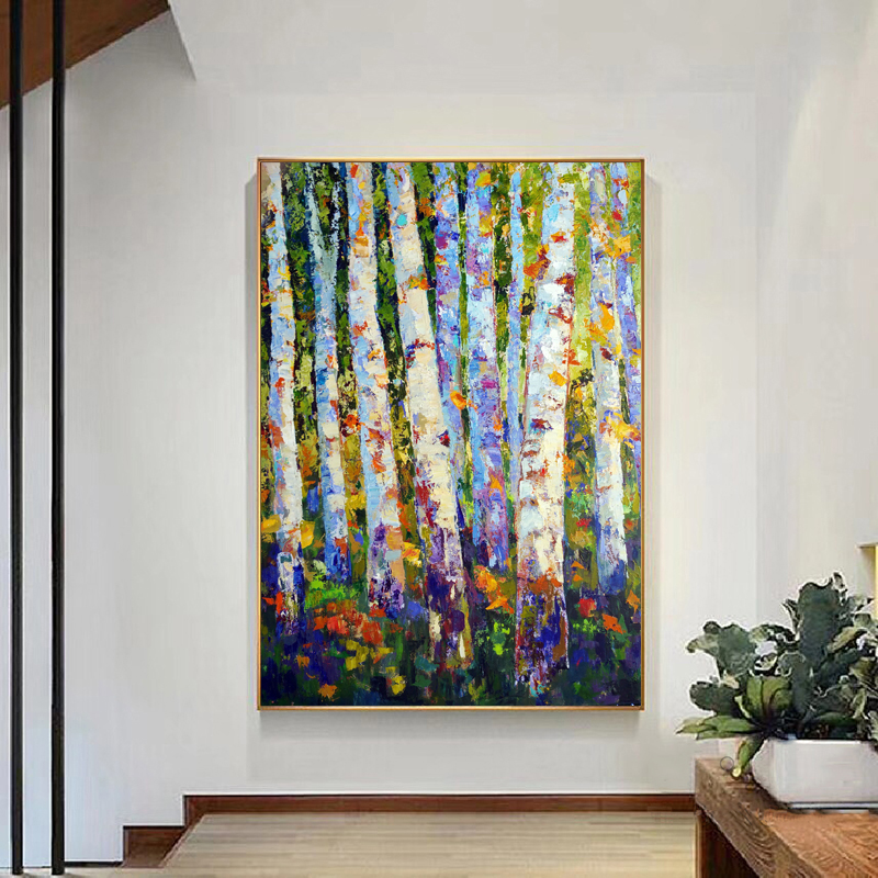 Tree Forest Leaf Poster Canvas Painting Wall For Pictures Living Room Landscape Modern Home Decor Colorful Prints