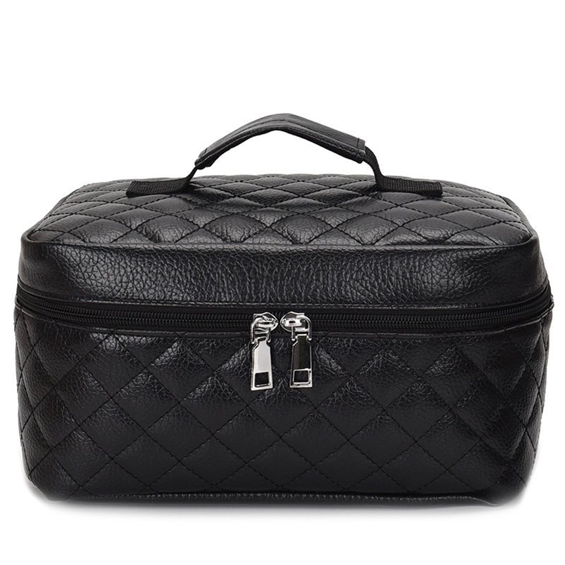 Cosmetic box Quilted professional cosmetic bag women's large capacity storage handbag travel toiletry makeup bag sac 210821