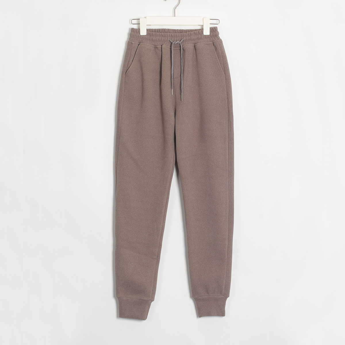 Wixra Women Casual Velvet Pants Winter Lady's Thick Wool Pants Women's Clothing Lace-up Long Trousers 211006